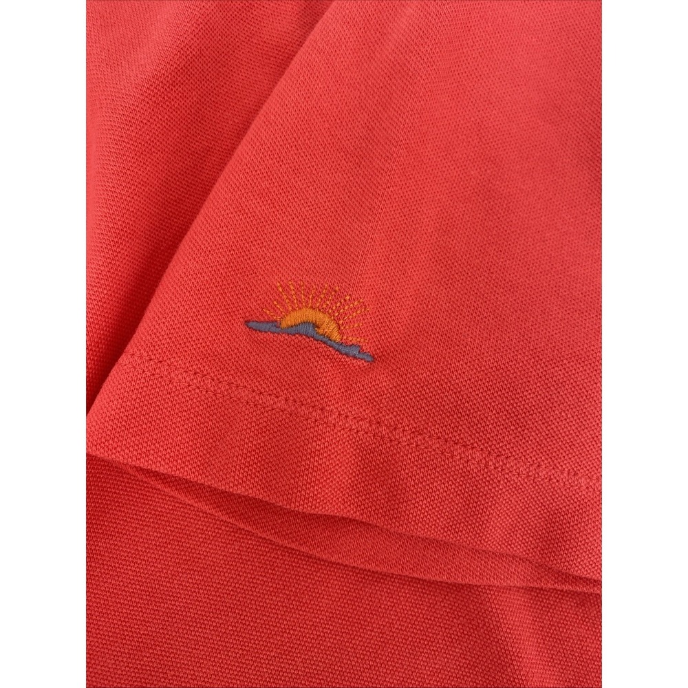 FAHERTY Sun Washed Pique Casual Boxy Polo Top Hibiscus/ Orange Women's XL - Picture 3 of 8